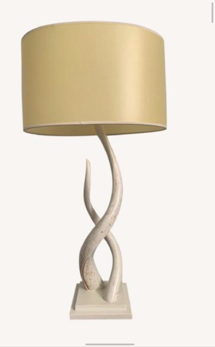 Plain antler lamp before