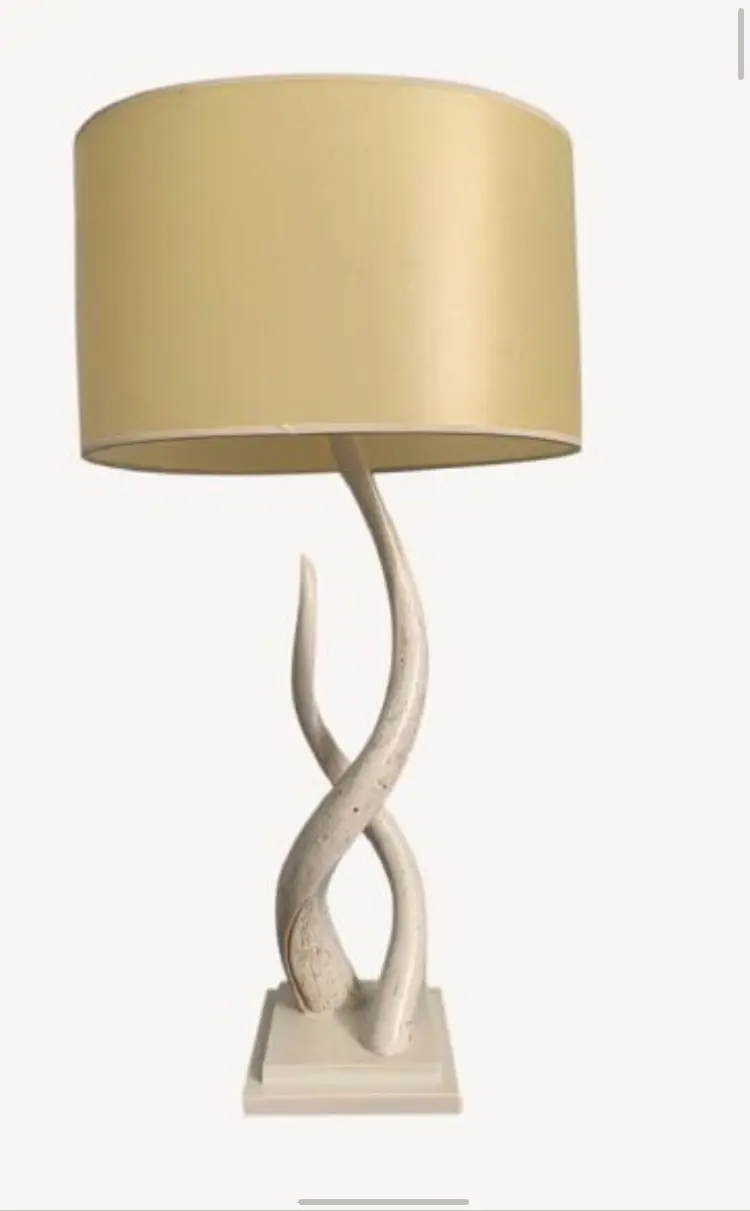 Plain antler lamp before