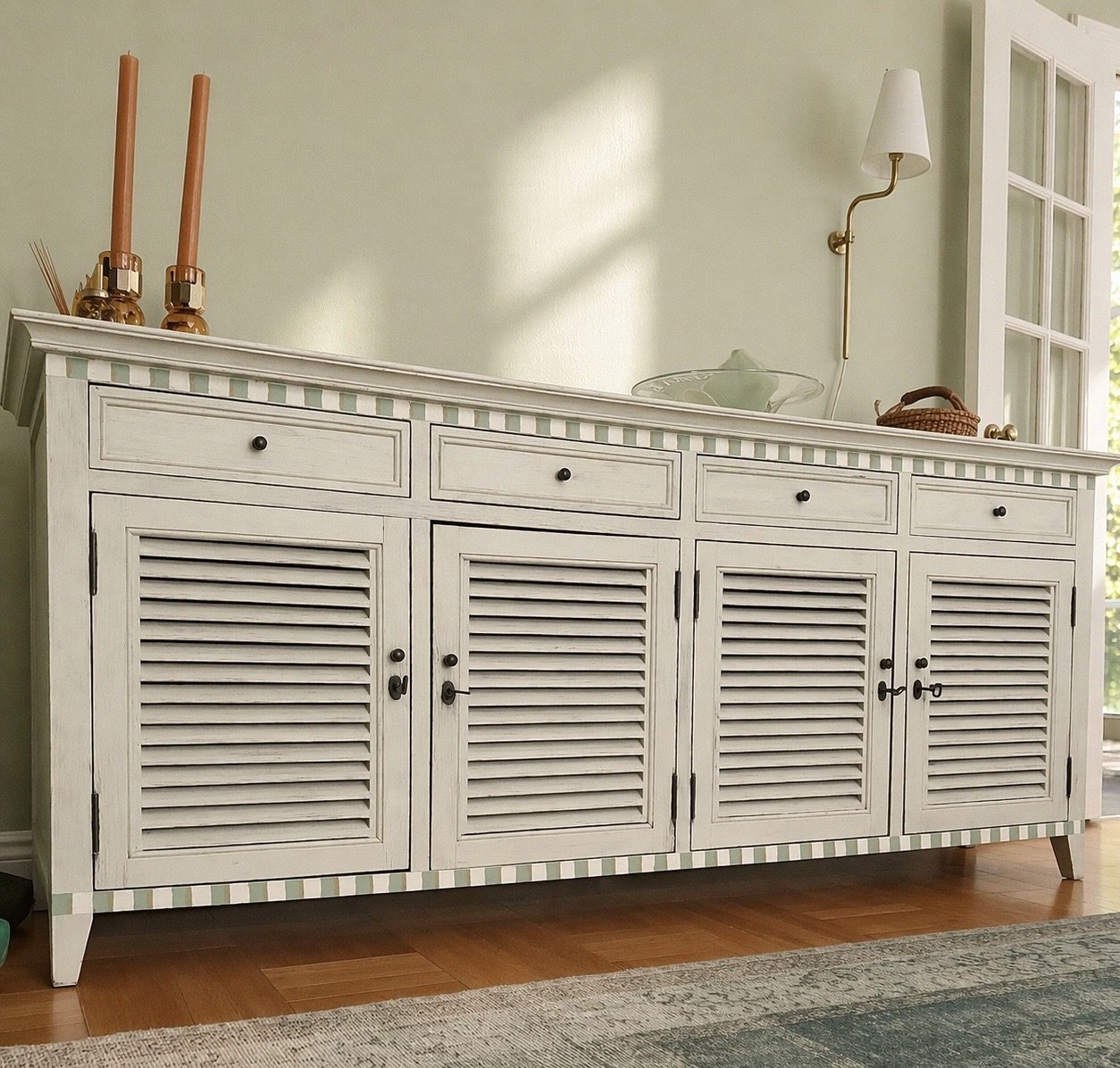 Hand-painted buffet after
