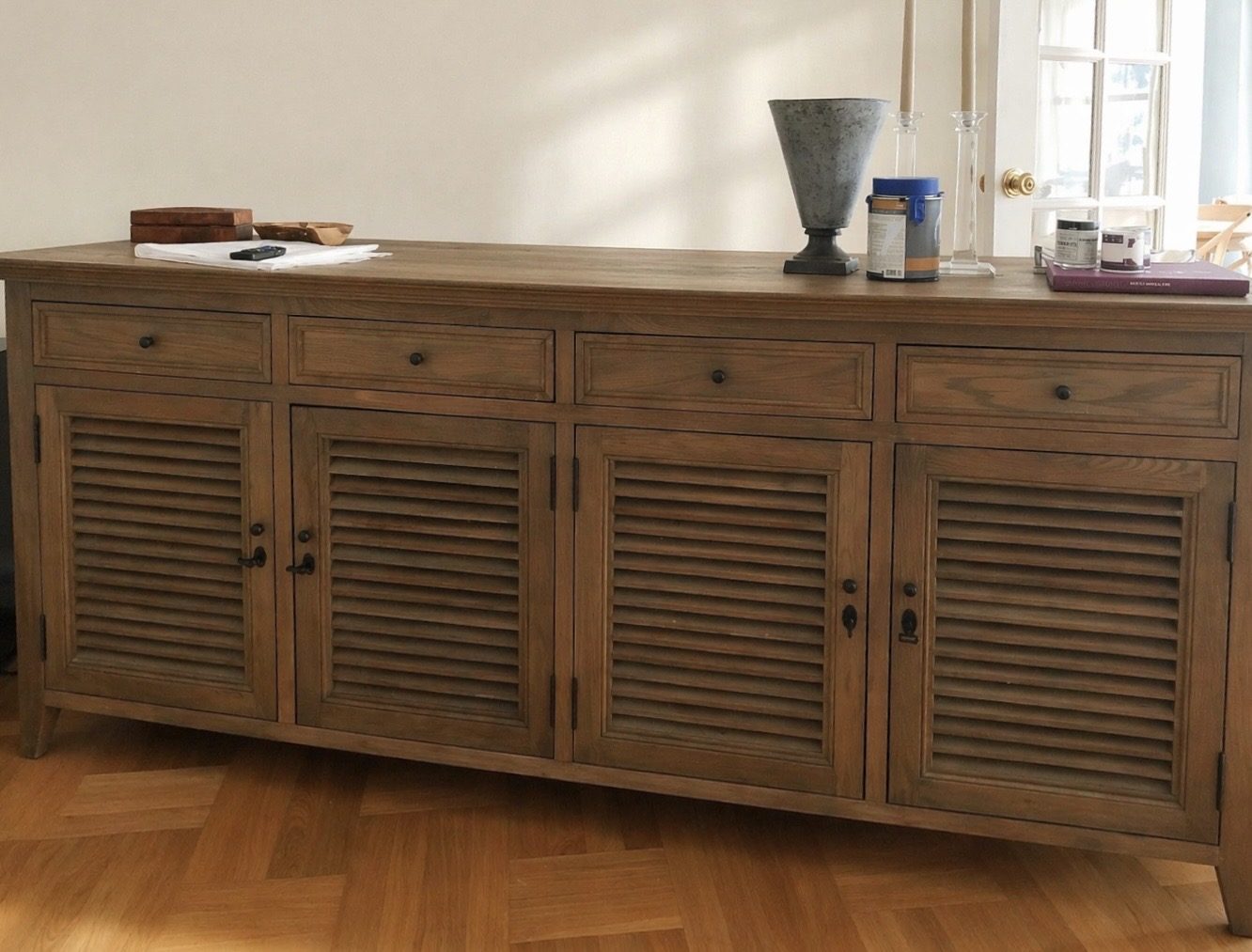 Hand-painted buffet before