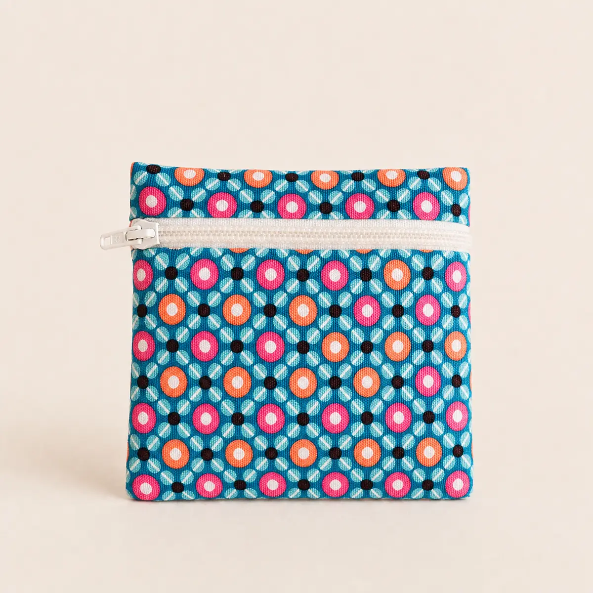 Turquoise Paris Dot Coin Purse made from a Paris cushion cover.
