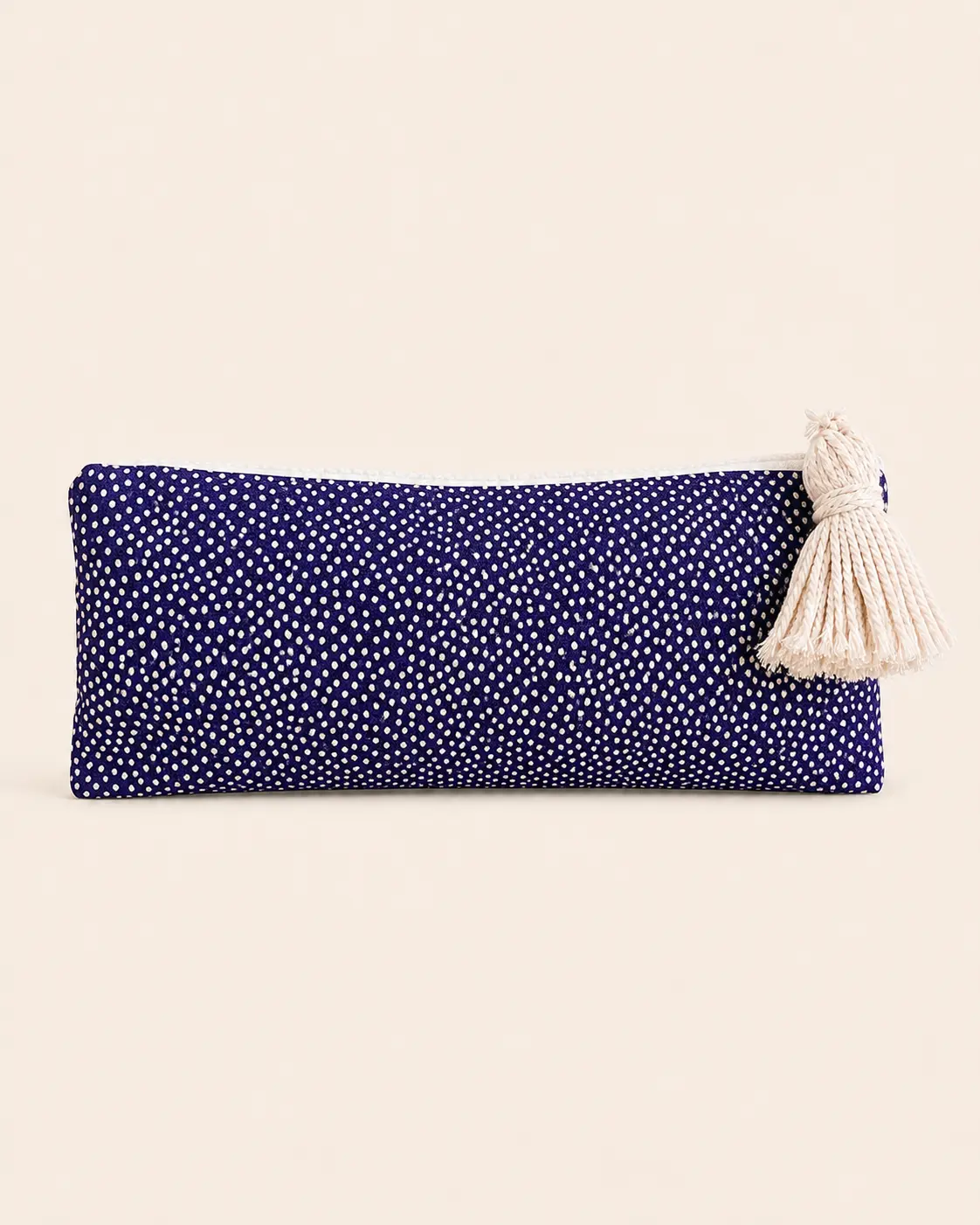 Deep Purple Dot Pencil Pouch made from deadstock cotton.